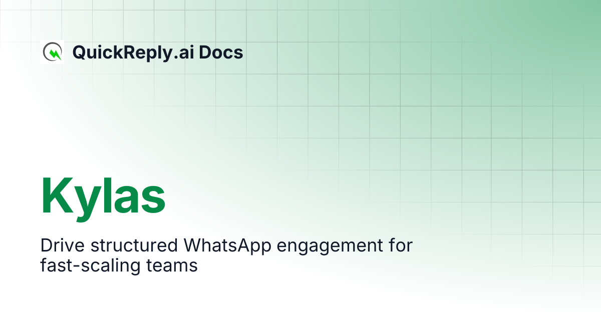 Kylas | QuickReply.ai Docs